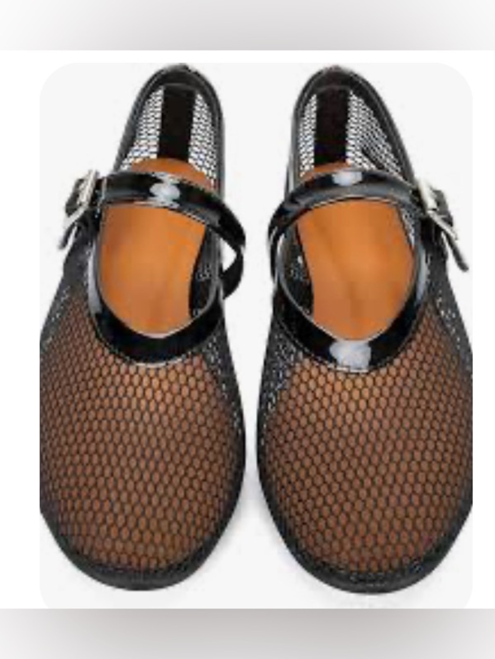 NWT- 10 a new day memory foam Black Mesh Mary Jane Flats with Patent Strap